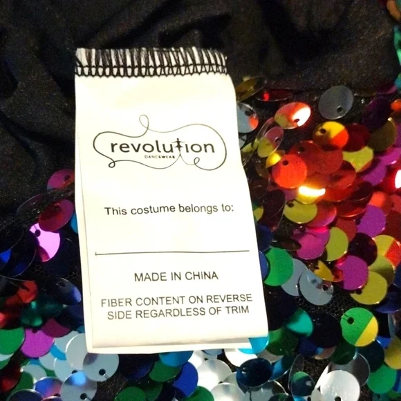 Revolution Dance colorful modern sequin tutu size Large Child - Picture 6 of 8